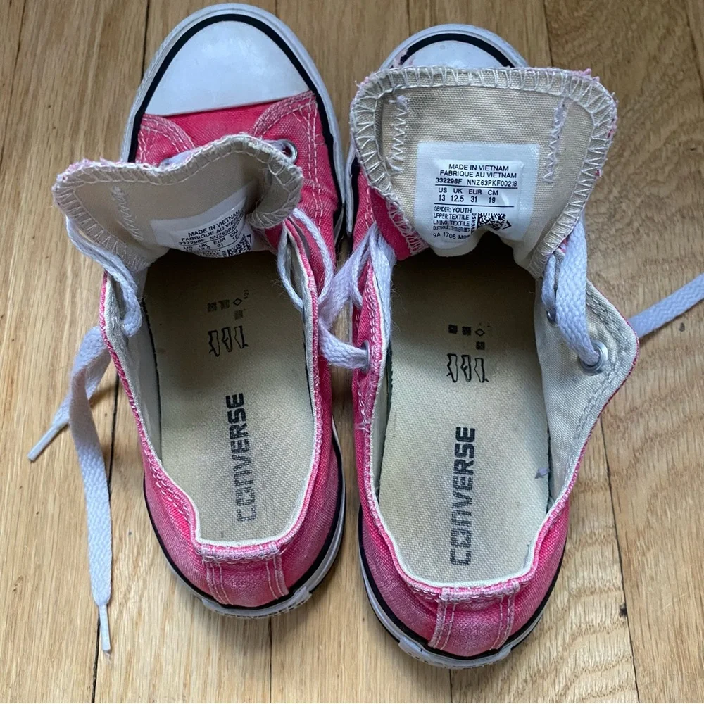 Converse Chuck Taylor All Star Sneakers Girls kids 13 Low-Top Pink Lace Up Shoes